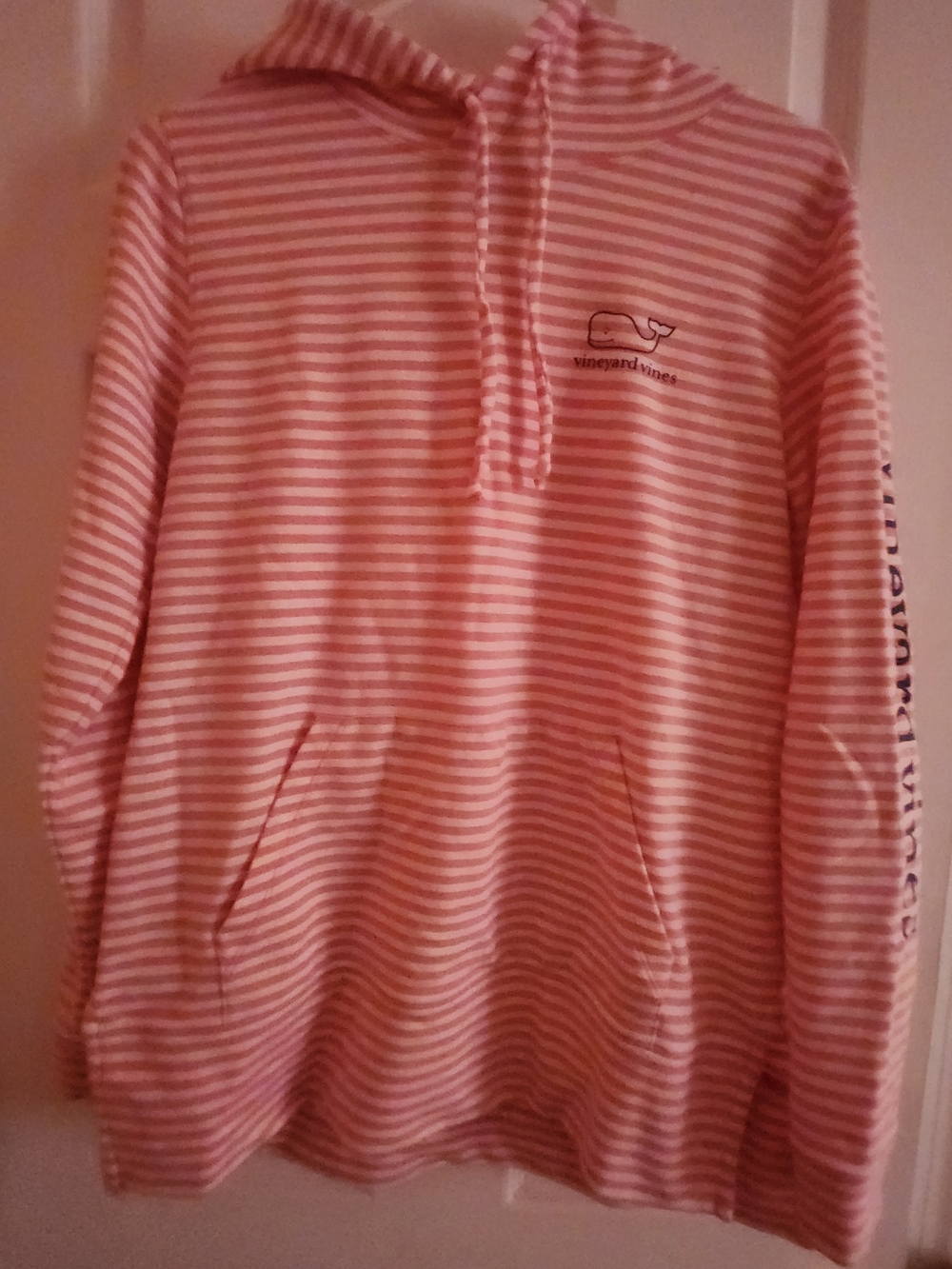 Vineyard Vines Pink & White Striped Hoodie